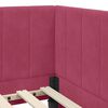 vidaXL Corner Bed Frame with Headboard Wine Red 90 cm x 190 cm Velvet