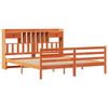 vidaXL Bookcase Bed without Mattress Wax Brown 200x200cm Solid Wood Pine