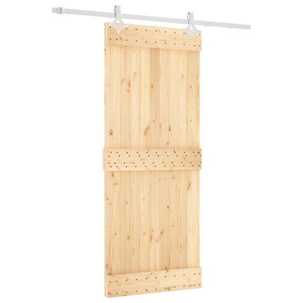 vidaXL Sliding Door with Hardware Set 85x210 cm Solid Wood Pine