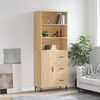 vidaXL Highboard Sonoma Oak 69.5x34x180 cm Engineered Wood