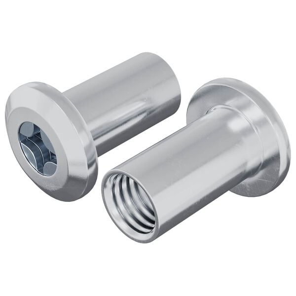 vidaXL Lock Nut 2 pcs Nickel M6 x 15 mm Steel