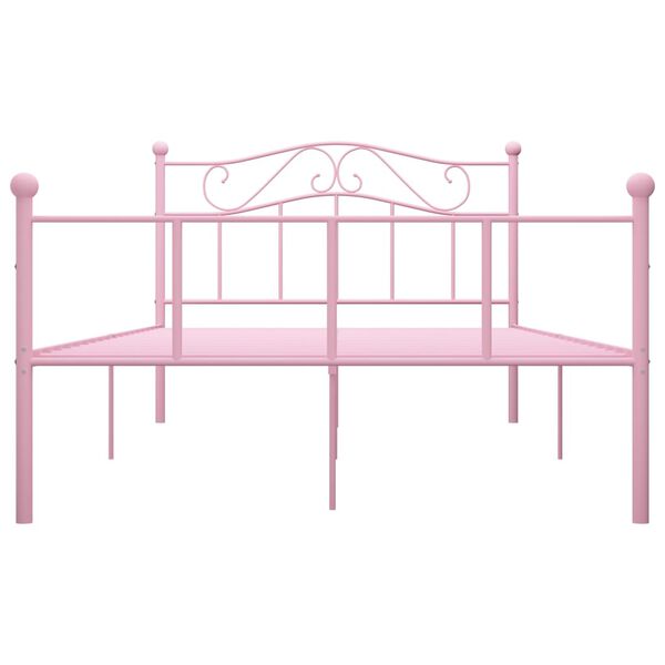vidaXL Bed Frame without Mattress Pink Metal 120x200 cm