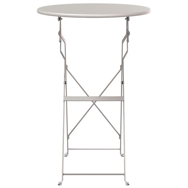 vidaXL Bistro Table Folding Beige Ø50x71 cm Powder-coated Steel