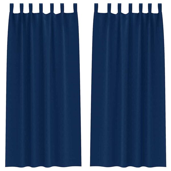 vidaXL Blackout Curtains with Rings 2 pcs Dark Blue 260 x 140 cm