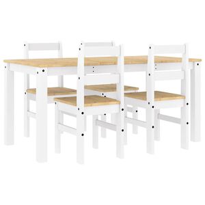 vidaXL 5 Piece Dining Set "PANAMA" White Solid Wood Pine