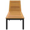 vidaXL Sun lounger Reclining Black 200 x 55 x 35 cm Solid Acacia Wood