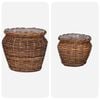 vidaXL Planter Basket with Storage 2 pcs Brown Lacak Rattan