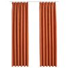 vidaXL Blackout Curtains with Hooks 2 pcs Rust 140x175 cm