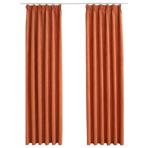 vidaXL Blackout Curtains with Hooks 2 pcs Rust 140x175 cm