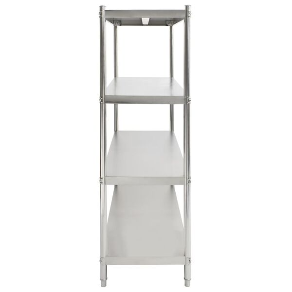 vidaXL 4-Tier Kitchen Shelf 150x48x155 cm Stainless Steel
