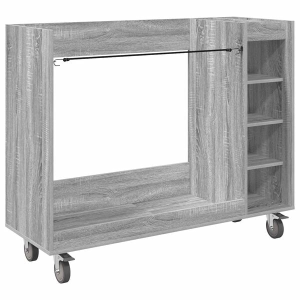 vidaXL Golf Cabinet with Wheel Plain Grey Sonoma 120 x 45 x 98 cm
