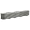 vidaXL Garden Raised Bed Galvanised Steel 260x40x36 cm Grey