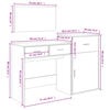 vidaXL 3 Piece Dressing Table Set Concrete Grey Engineered Wood