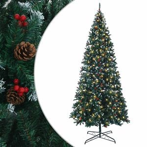 vidaXL Artificial Hinged Christmas Tree 400 cm 600 LEDs Warm White
