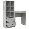 vidaXL Desk with Drawer 2 pcs Concrete Grey