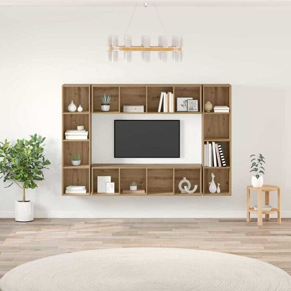 vidaXL TV Cabinet Set 4 pcs Brown 37 x 37 x 142.5 cm Engineered Wood