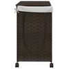vidaXL Laundry Basket with Wheels Dark Brown 60x35x60.5 cm Rattan