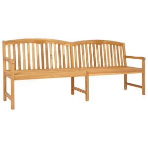 vidaXL Handcarved Rose Bench 228 x 60 x 90 cm Solid Teak Wood Natural