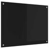 vidaXL Kitchen Backsplash Black 80 x 60 cm Tempered Glass