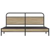 vidaXL Metal Bed Frame without Mattress Smoked Oak 183x213 cm