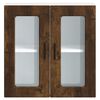 vidaXL Kitchen Wall Cabinet with Glass Door Porto Smoked Oak