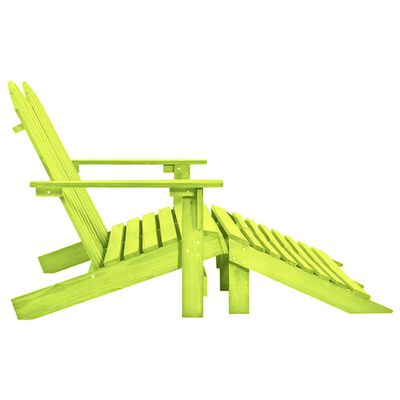 vidaXL 2-Seater Garden Adirondack Chair&Ottoman Fir Wood Green