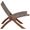 vidaXL Relaxing Chair Natural Kubu Rattan and Solid Mahogany Wood