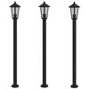 vidaXL Outdoor Floor Lamps 3pcs Black 120 cm Stainless Steel
