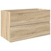 vidaXL 3 Piece Bathroom Furniture Set Sonoma Oak Engineered Wood