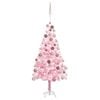 vidaXL Artificial Pre-lit Christmas Tree with Ball Set Pink 180 cm PVC