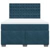 vidaXL Box Spring Bed with Mattress Blue 140x190 cm Velvet
