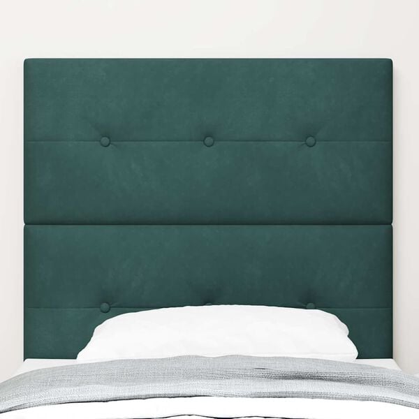 vidaXL LED Headboard with LED Strip Lights Green 80 cm Polyester