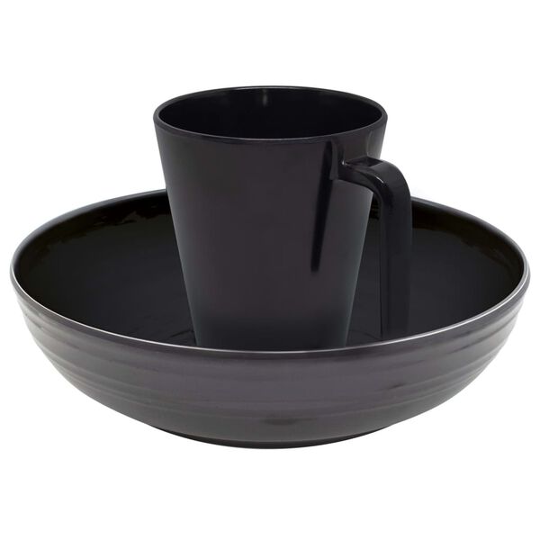 Eurotrail Tableware Isla 16 pcs Melamine Black and Natural