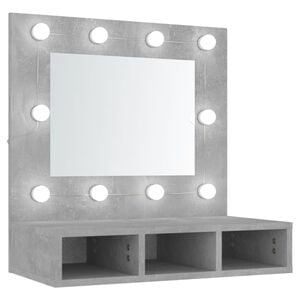 vidaXL Mirror Cabinet with LED Concrete Grey 60x31.5x62 cm