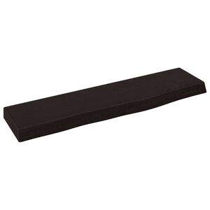 vidaXL Wall Shelf Dark Brown 40x10x2 cm Treated Solid Wood Oak