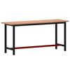 vidaXL Workbench 180x55x81,5 cm Solid Wood Beech and Metal