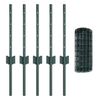 vidaXL Euro Fence with Post 10 x 0.4 m PVC-Coated Steel Green Mesh