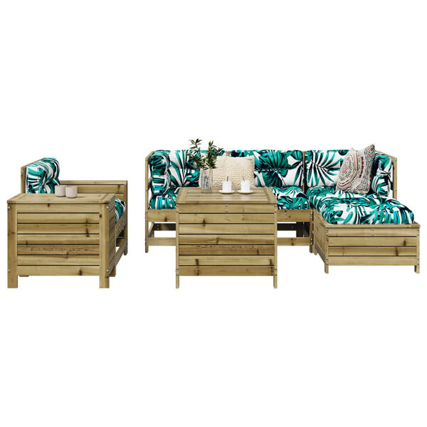 vidaXL 7 Piece Garden Sofa Set Impregnated Wood Pine
