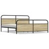 vidaXL Metal Bed Frame without Mattress Sonoma Oak 193x203 cm