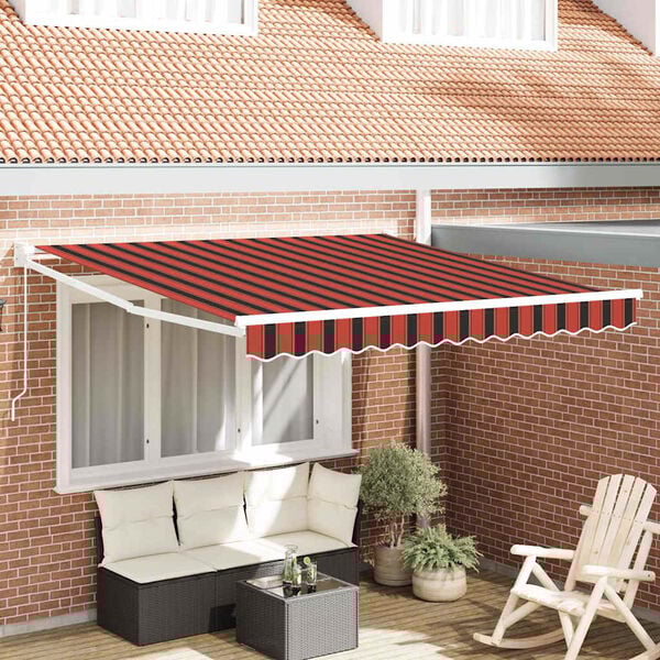 vidaXL Awning Manual Orange and Brown 350 x 250 x 165 cm Polyester