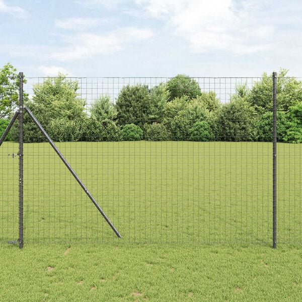 vidaXL Fence Posts Manual 7 pcs Grey Ø32mm 200 cm Galvanised steel