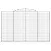 vidaXL Arched Gabion Baskets 9 pcs 300x30x180/200 cm Galvanised Iron