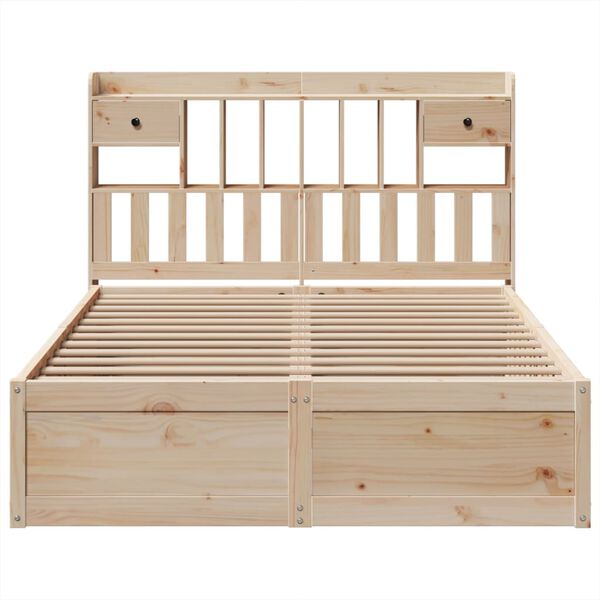 vidaXL Bed Frame without Mattress 150x200 cm King Size Solid Wood Pine