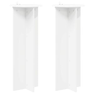 vidaXL Plant Stand 2 pcs White &Oslash;40 x 100 cm Engineered Wood