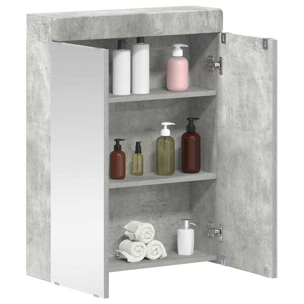 vidaXL Bathroom Mirror Cabinet TULUM Concrete Grey 60 x 16.5 x 78 cm