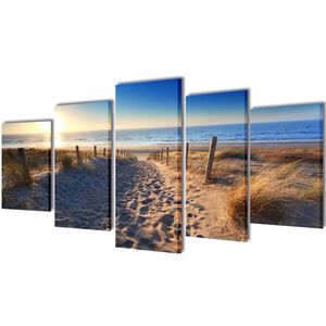 vidaXL Canvas Painting | Multicolour | Canvas, Wood | 100x50cm