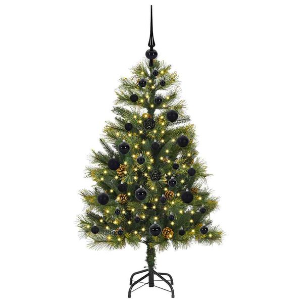 vidaXL Artificial Hinged Christmas Tree with Cones Green 120 cm