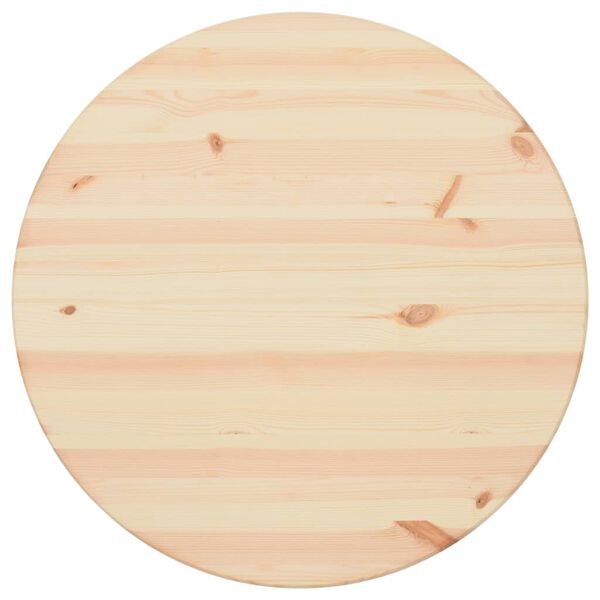 vidaXL Table Top Natural Pinewood Round 25 mm 80 cm