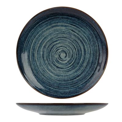 Cosy & Trendy Plat Plate with Circles Pattern Atlantis 4 pcs Ø27.5 cm Blue
