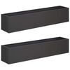 vidaXL Garden Planter 2 pcs Black 80 x 20 x 20 cm Cold-rolled Steel
